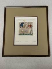 Jan Fleck Aquarius III 3 Signed Hand Colored Egyptian Embossed Numbered 133/150