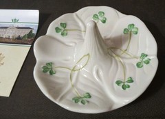 BELLEEK Pottery Shamrock Ring Holder Made in Ireland