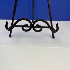 Metal Display Easel Stand Art Plates Books Black Three Legs Scroll 14″ Tall
