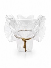 Vintage Modernist Lucite Clear Plastic Handkerchief Planter Vase 14”