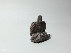 CIRCA NEAR EASTERN BLACK STONE SEATED BIRD.