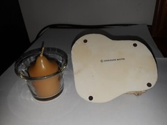 RARE MARJOLEIN BASTIN VOTIVE CANDLE HOLDER SUNFLOWERS BASKET CHICKADEE POTS