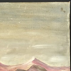 Vintage Amateur Desert Mountain Plein Air Landscape Oil Painting Unframed Issues