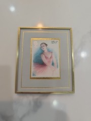 Hanford Heirloom 1982 Stamp Ballerina Great Britain 265/10K Brass Frame.