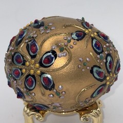 SIGNED Nannette Fenn “Eggs”traordinaire Designs Floral Faberge Inspired Egg USA