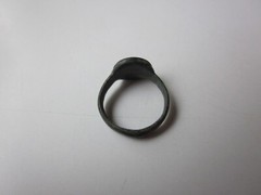 very rare ancient Viking engraved bronze small women’s ring with runes.IX – X AD