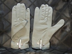 Swarovski Cloth Gloves with Crystal Button New-Old Stock in original packaging
