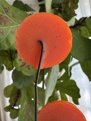 Vintage Lucite Triple Smiley Face Sculpture – Orange – Missing Flowers- RARE