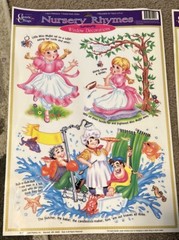 3 1998 Nursery Rhymes Classic Clings Window Decorations 12×17” Sheets