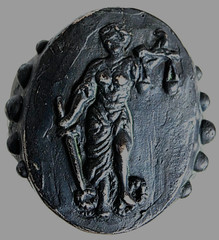 300 BC Ancient Roman Silver Ring Lady Justice goddess moral force in judicial