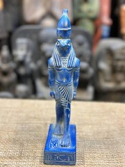 Ancient Egyptian Horus Falcon Statue Rare Lapis Lazuli Pharaonic Figurine BC