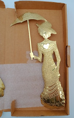 NEW Set Home Interiors Gold Stamped Metal Victorian Women Wall Plaques 1142
