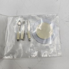 Trinket plate silverware blue flow wall decor dollhouse minaiture