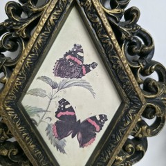 VTG Homco Home Interiors Butterfly Diamond Wall Plaques Set of 3 Gold Frames