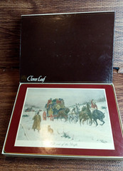 Clover Leaf Vintage Table Mats, Coaching Scenes (Qty. 6) Made in United Kingdom