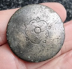 Rev War Era Tudor Rose Button Georgian 18th Century Detecting Find Antique 30mm