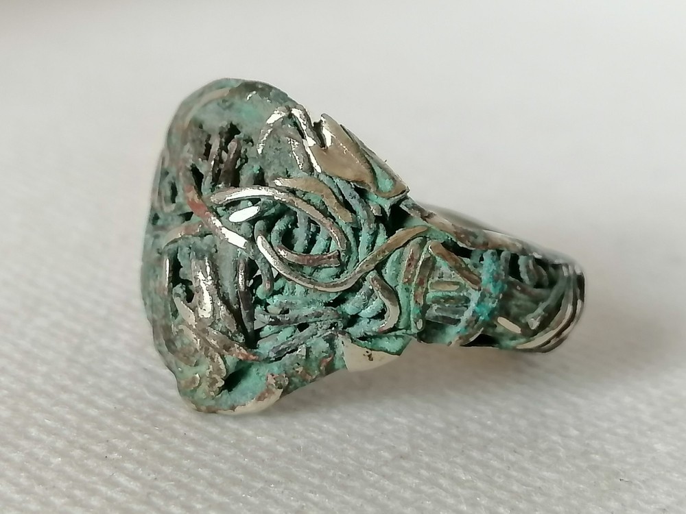 VERY RARE EXTREMELY ANCIENT OLD RING VIKING SILVER COLOR ARTIFACT AUTHENTIC