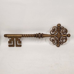 VTG Sexton Skeleton Key Gold Retro Wall Decor Art 20″ X 7″ MCM