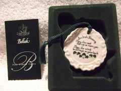 Belleek Irish Blessing Hanging Ornament Fine Parian China Made in Ireland