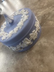 Wedgwood Blue Jasperware Vintage 1956 Covered Round. Dish England