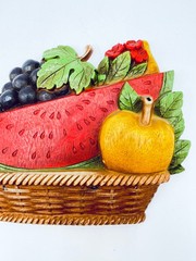 VTG 1975 Homco/Syroco #7350 #73510 USA 2pc Fruit Wall Hanging Plaques Farmhouse