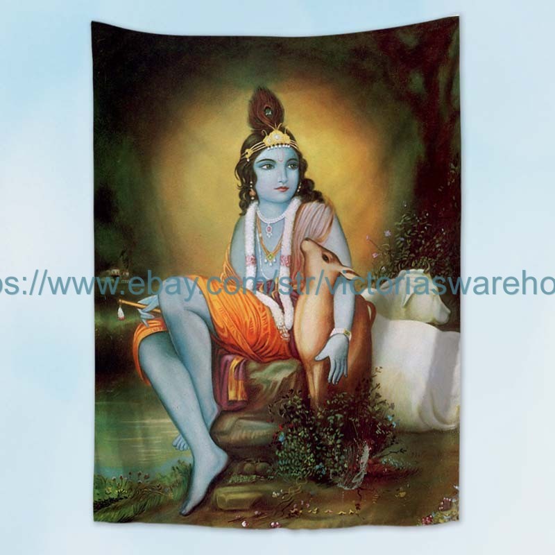 wall beach towel Krsna, the Supreme Personality of godhead tapestry cloth poster
