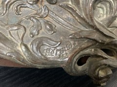 Beroude Box Copper Bronze Antique Art Nouveau Brass Sculpture French