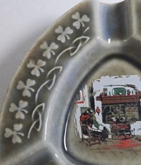 Vintage Irish Porcelain Shamrock Trinket Dish Made in Ireland Souvenir
