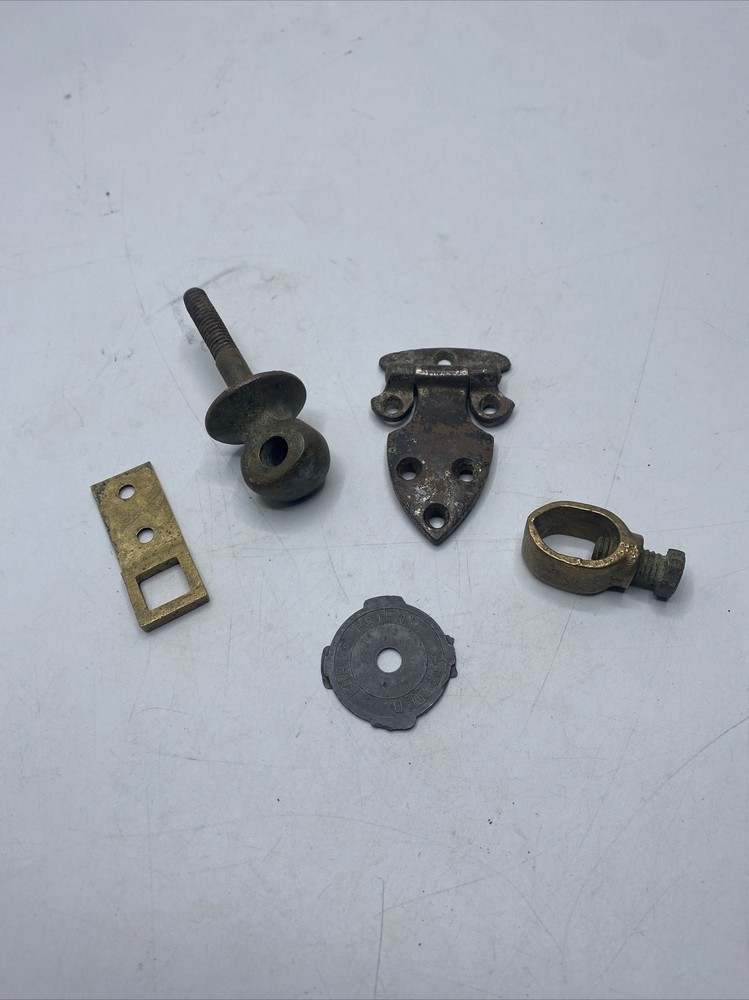 Metal Detector Finds Lot Brass? Copper? Latches Vintage Antique Parts Pieces MK