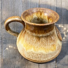 Hand Made Studio Art Pottery Bost On Stoker Coffee Mug Cup Stoneware Signed Mug