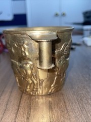 vintage replica of a Vapheio cup- a famous artifact from Ancient Greece – Brass