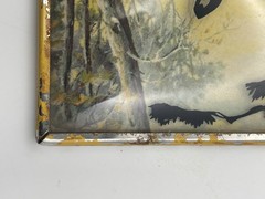 Vintage Pair of Reverse Painted Convex Bubble Glass Courting Couple Pictures