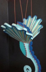 Flying Seahorse Blue Mobile Sea Shore Decor Colombia Fair Trade Hand Painted