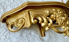 Vintage ’60’s Syroco Gold Wall Shelf Ornate Roses 19″ Wide Wall Decor #3025
