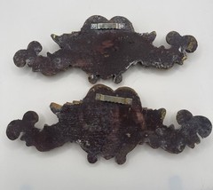 Pair of Antique gold wall pediments ft neoclassical cherubs – French