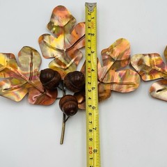 HOMCO Oak Leaves with 3 Wood Acorns Copper Tone Home Interiors MCM Fall Lot