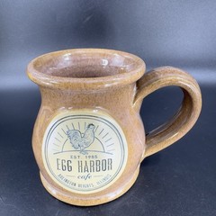 Deneen Pottery Hand Made Coffee Mug Cup Brown Glaze Egg Harbor Illinois IL