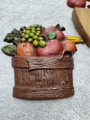 Vintage Lot Of 3 Sexton Wall Hanging Art Fruit Apple Basket Metal 1960s 1970s