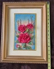 3D Rose Art Handmade Italy Matthias Huber In Original Box 16 Inch x 12 Inch