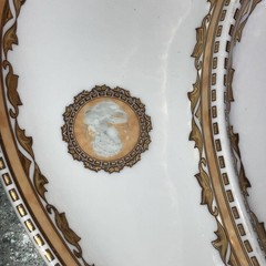 VeryRARE Vintage T.Bavaria Gold Geometric Trim Cameo TrinketTray.Excellent shape
