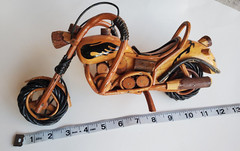Wooden Motorcycle Model Handmade Chopper Collectible Sculpture Cycle 12″ 6″ 3″