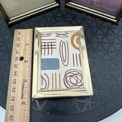 Vintage 3.5×4.5” And 3.5×2.5” Brass Tone Picture Frame Gold USA