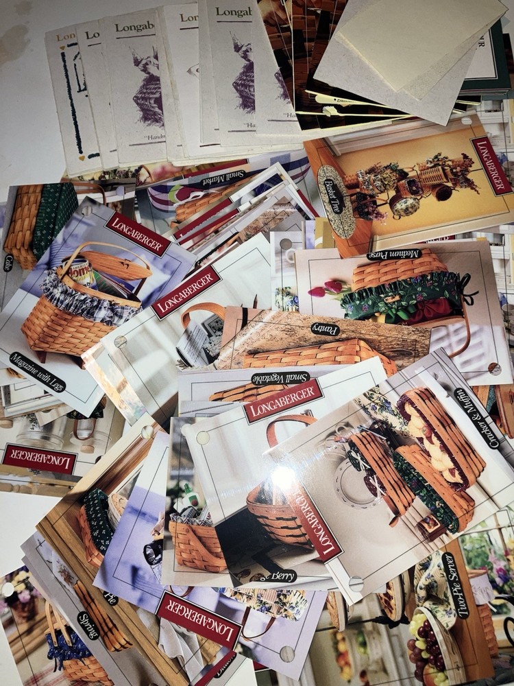 Over 100 Longaberger Miscellaneous Product cards, Etc.