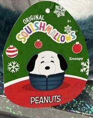 Squishmallows Snoopy Brown Christmas Peanuts Gang Plush Football Vest Woodstock
