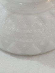 Antique Victory Glass Inc Milk Glass Covered Dish Lace and Dewdrops Pattern EC