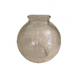 Vintage Clear Glass Globe Coin Bank Embossed World Map Still Bank 4”