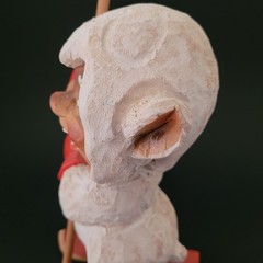Vintage Henning Troll Standing on Skis Hand Carved in Norway 7 1/2″