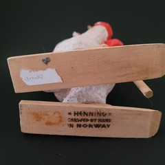 Vintage Henning Troll Standing on Skis Hand Carved in Norway 7 1/2″