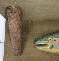 Wood Decorative Fishing Shelf Trout Rustic Lake Cabin Cottage Fathers Day 1980s