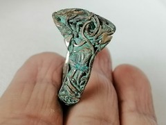 VERY RARE EXTREMELY ANCIENT OLD RING VIKING SILVER COLOR ARTIFACT AUTHENTIC